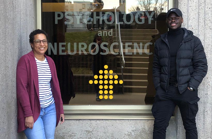 Dr. Tamara Franklin and Daryll Wilson oustide Dalhousie University Psychology and Neuroscience Department