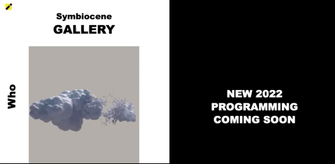 A screen recording of Symbiocene's website. The screen scrolls past the website's menu and about section. 