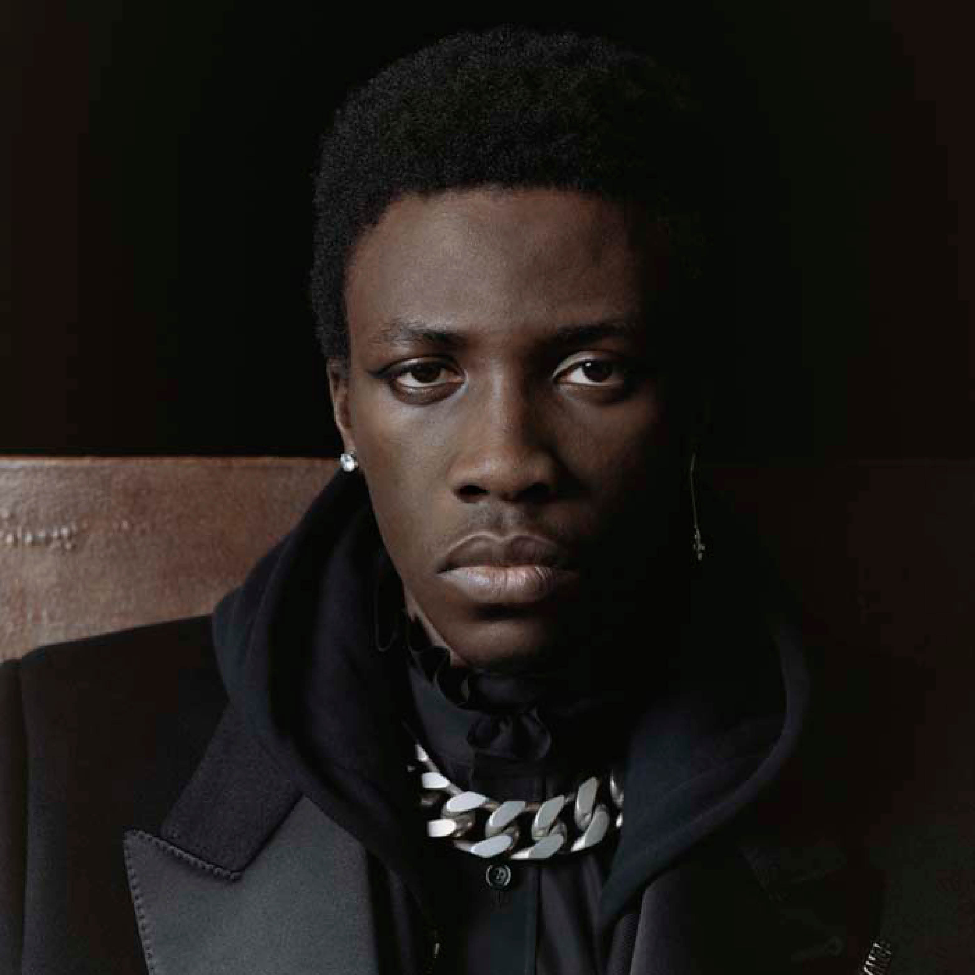 Portrait of man wearing Celine clothes.