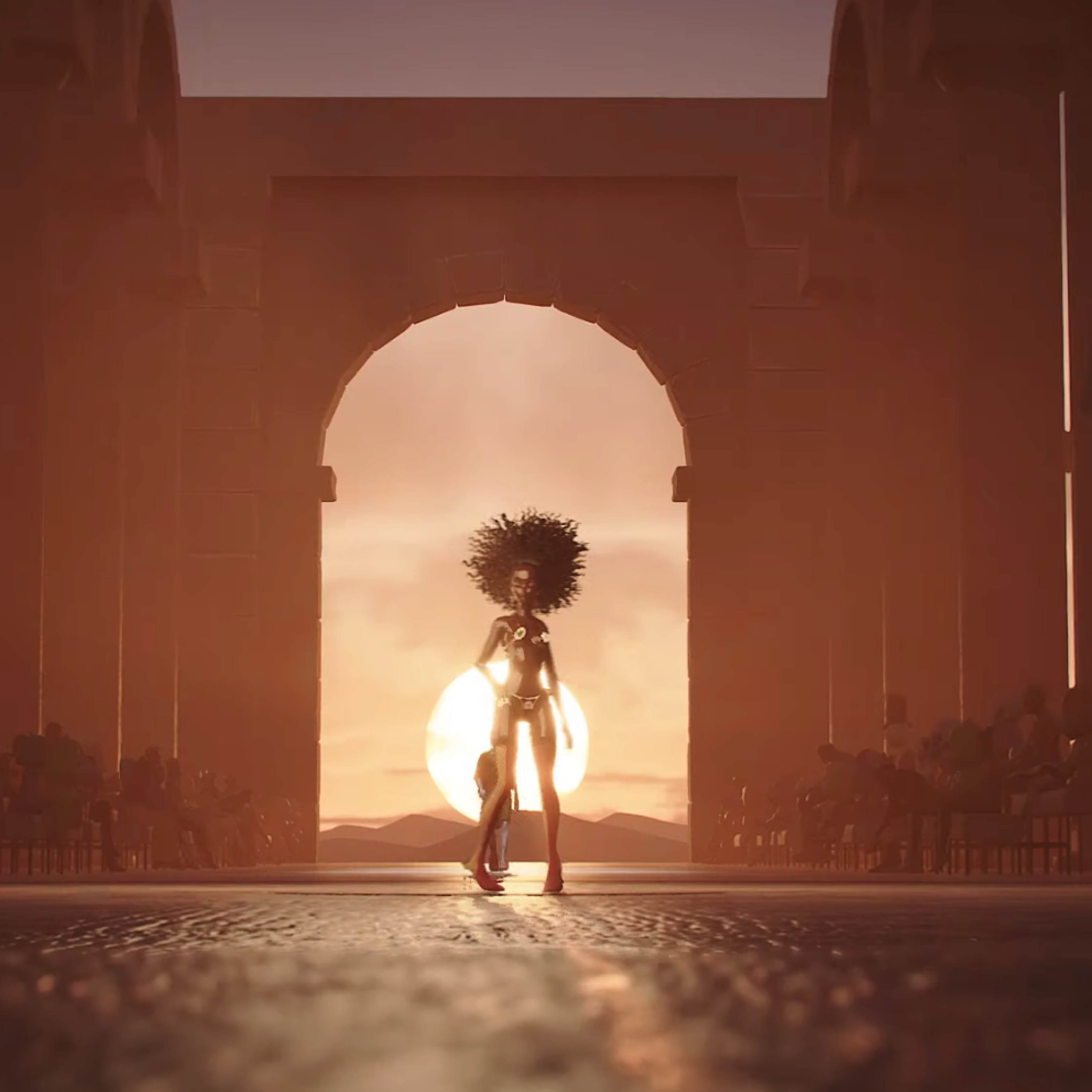 GCDS animated set and outfits.