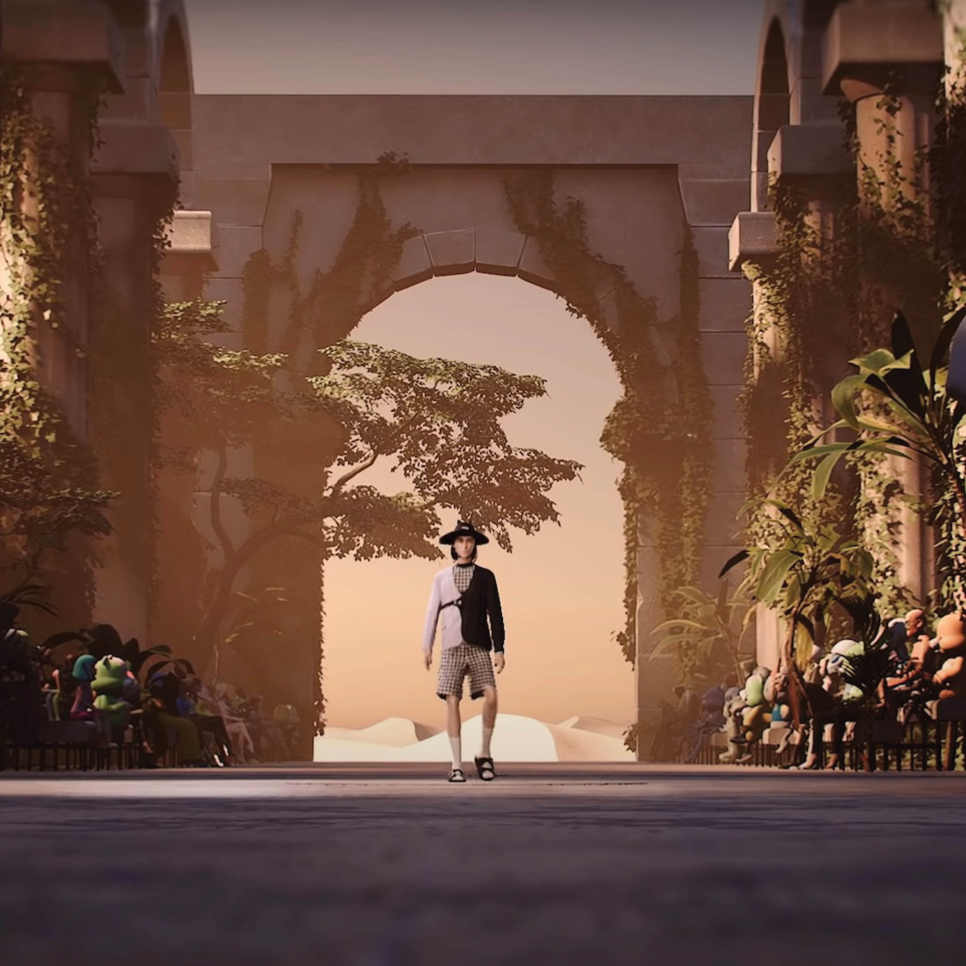 GCDS animated set and outfits.