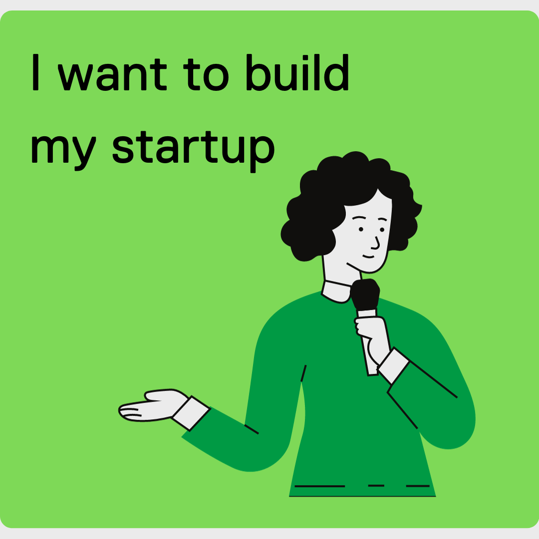 A button that says "I want to build my startup"