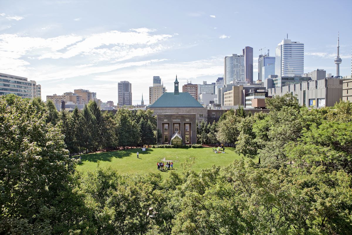 Aerial view of the quad on Ryerson's campus
