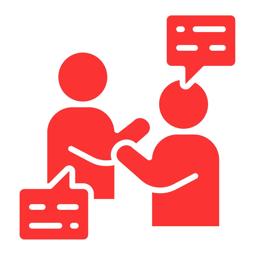 co-working space icon - incubate website page - one-on-one-icon