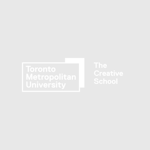 Toronto Metropolitan University The Creative School on grey background