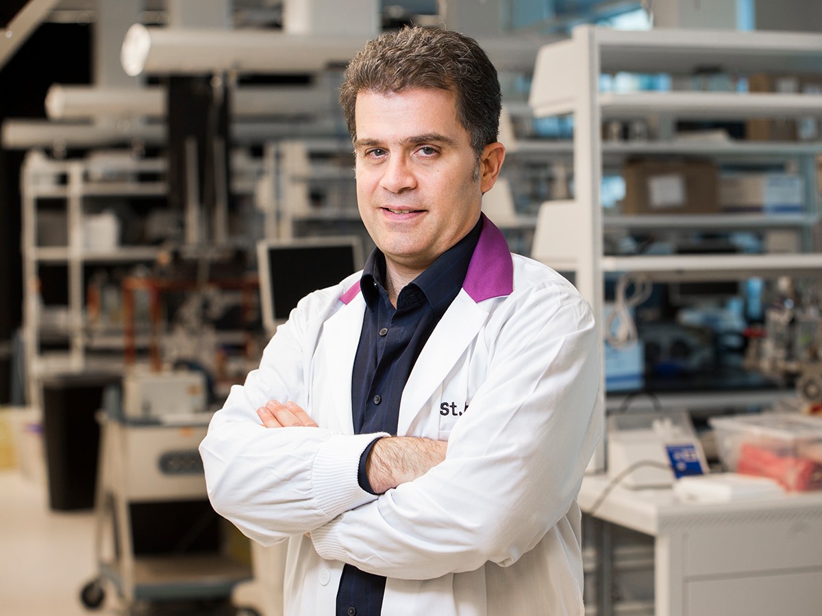 Dr. Michael Kolios, standing in his lab